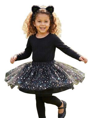 NWT Cat & Jack Girls Tutu and Cat Ears Costume Dress Up Dance Black One Size